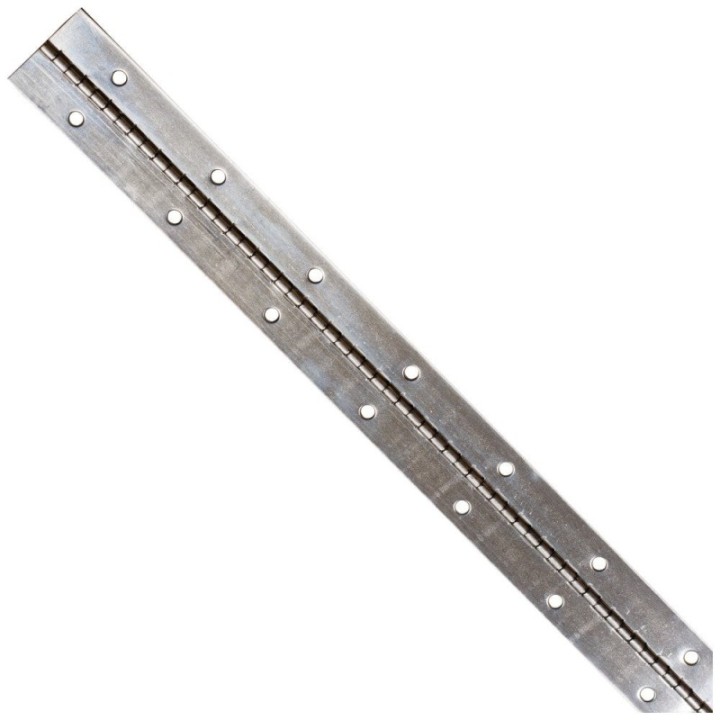 Bright Nickel 1-1/2" 21 Gauge Steel Piano Hinge in 1 ft Lengths