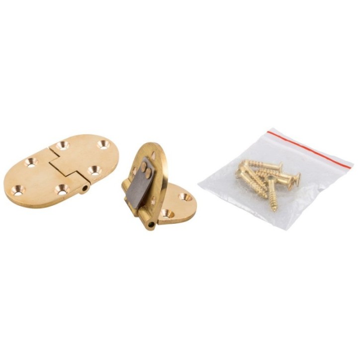 Butler Tray Hinge Polybagged with 6 Brass Screws. 40 Bags/Box  6 boxes/Ctn  240 Bags/Ctn