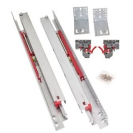 HR MAX™ Standard Duty Soft-close 100 lb Full Extension Undermount Slide Kit Includes Clips  Rear Brackets & Screws