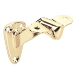 1-7/16" x 2-1/2" Heavy Duty Handrail Bracket with  3-3/8" Projection -  Polished Brass