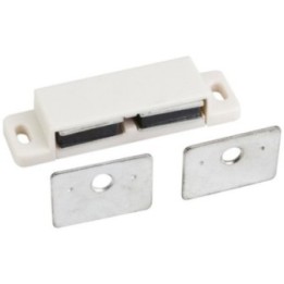 15 lb Double Magnetic Catch White/Zinc  Retail Pack