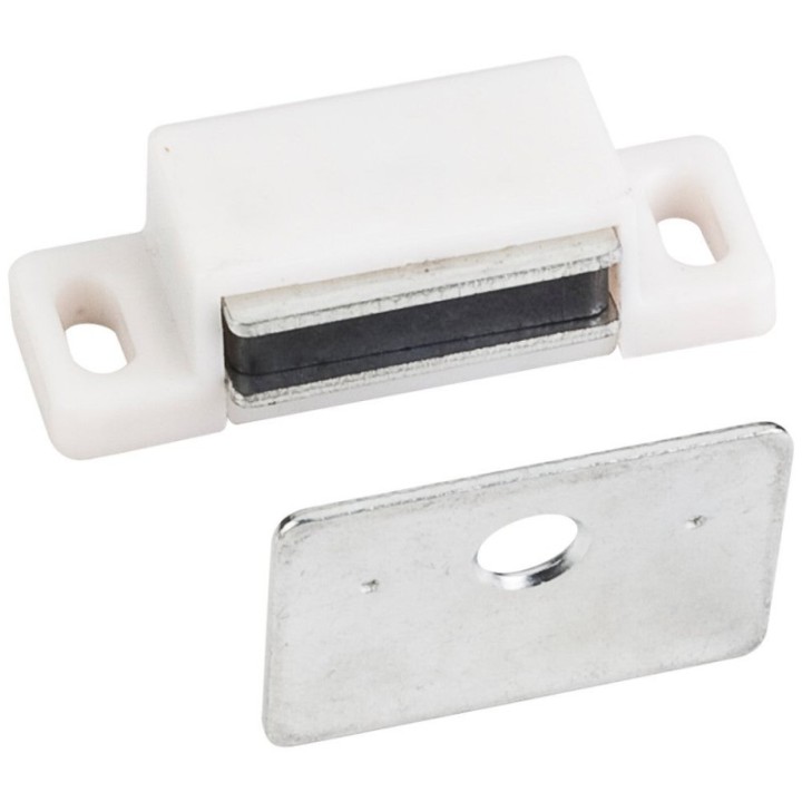 15 lb Single Magnetic Catch White/Zinc  Retail Pack