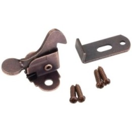 Dark Brushed Antique Copper Elbow Catch Polybagged with Screws