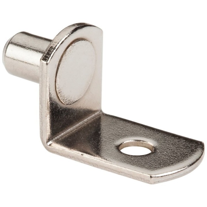 1/4" Pin Angled Shelf Support with 3/4" Arm and Hole for 1/8" Fasteners  - Priced and Sold by the Thousand