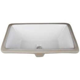 16-1/8" L x 10-3/8" W White Rectangle Undermount Porcelain Bathroom Sink With Overflow