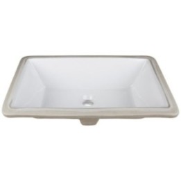 18-7/8" L x 11-3/8" W White Rectangle Undermount Porcelain Bathroom Sink With Overflow