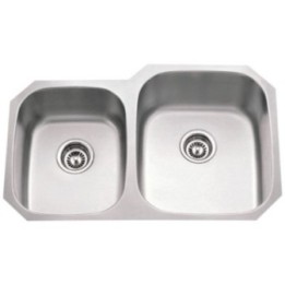 32" L x 20-5/8" W x 9" D Undermount 18 Gauge Stainless Steel 40/60 Double Bowl Sink