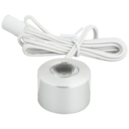 105 Lumens/Fixture 12-volt Accent Output Mini Round Series Puck Light  Single-White  Brushed Aluminum