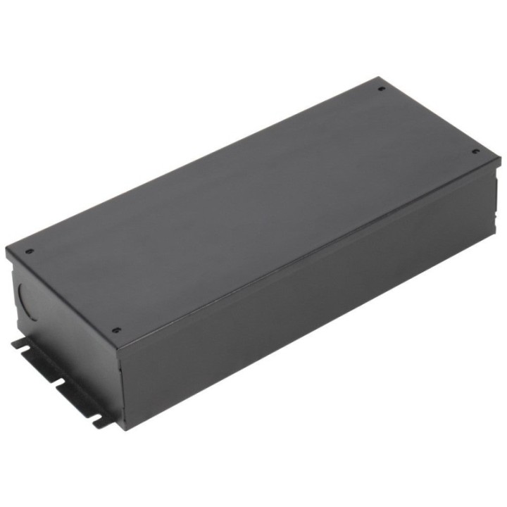 Metal Junction Box with Knock-Outs  11 x 4.4 x 2.2 inches  Black