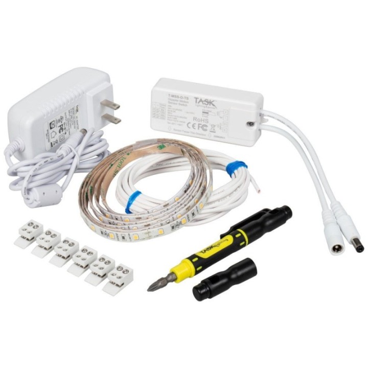5 ft 120 Lm/Ft Vanity Night Light Kit  Tape Lighting with Doppler Motion Sensor Switch  4000K