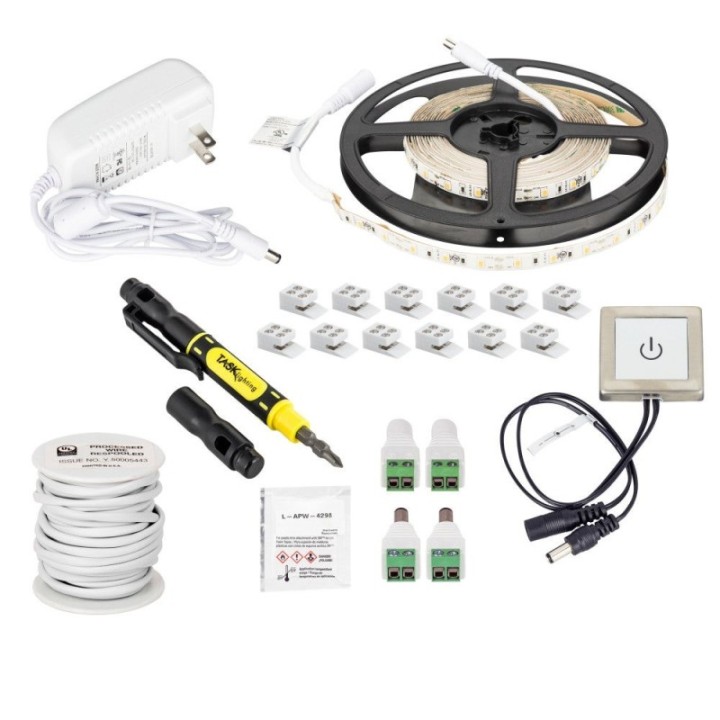 16 Ft. 120 Lumens/Ft.. 12-volt Accent Output Touch Dimmer Switch Tape Light Kit