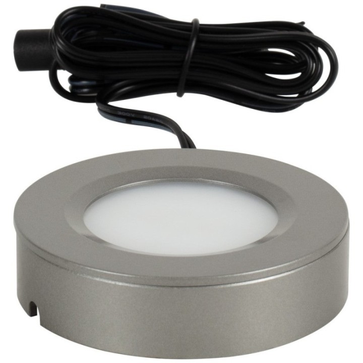 180 Lumens/Fixture 12-Volt Puck Light  Single-White  Direct-Wire or Barrel Connection