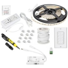 16 Ft. 225 Lumens/Ft.. 12-volt Standard Output Quattro Wireless Controller Tape Light Kit  1 Zone 1 Area