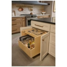 Wood Double Drawer Bottle Rollout