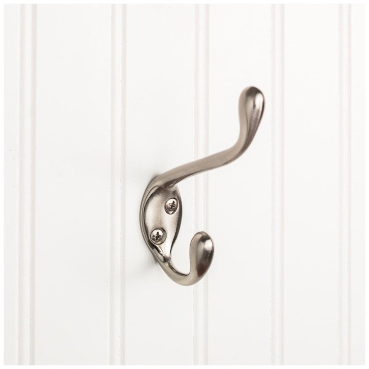 4-1/2" Large Transitional Double Prong Wall Mounted Hook