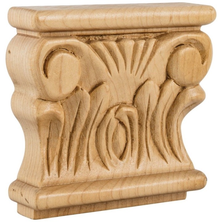 3-7/8" W x 1" D x 3-1/2" H Acanthus Capital