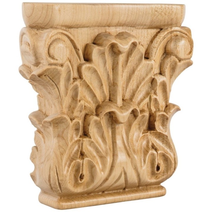 4-3/4" W x 1-1/4" D x 4-3/4" H Acanthus Capital