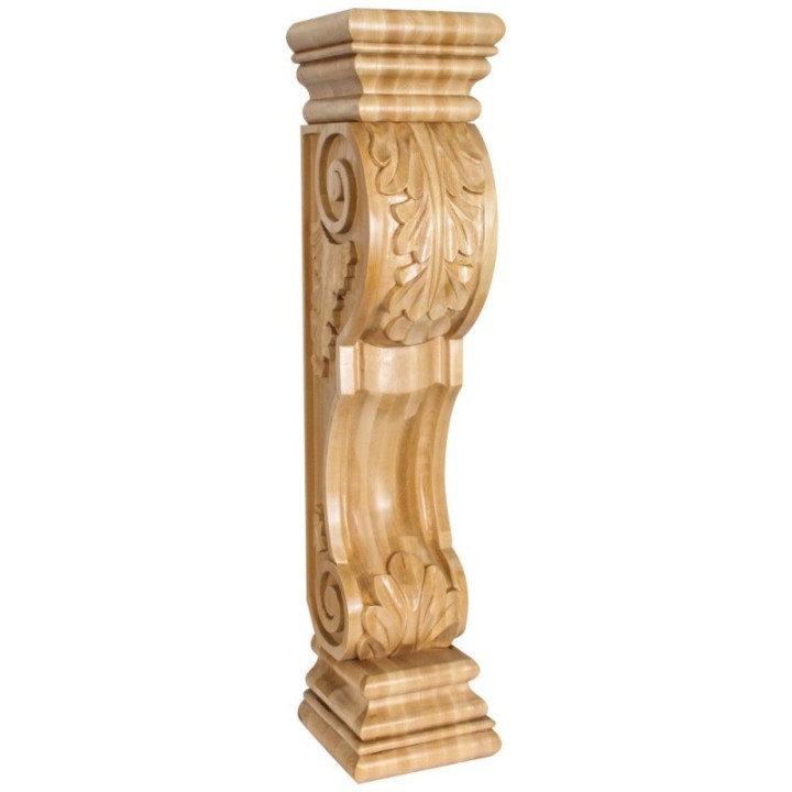 8" W x 8" D x 36" H Acanthus Fireplace Corbel