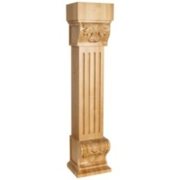 8" W x 7" D x 36" H Fluted Acanthus Fireplace Corbel