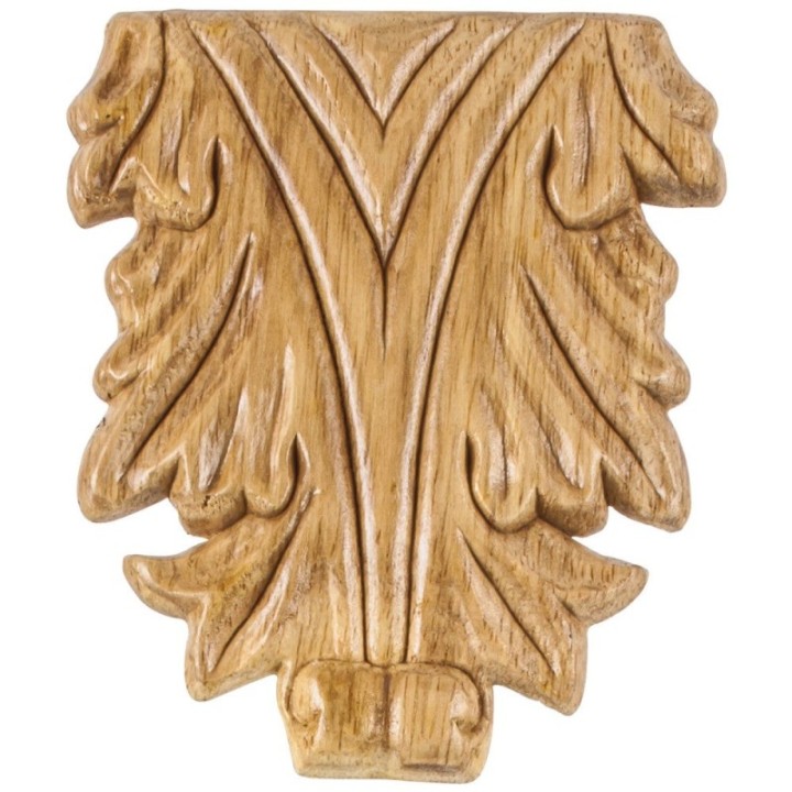 3-5/8" W x 5/16" D x 4-1/4" H Pressed Acanthus Appliqué