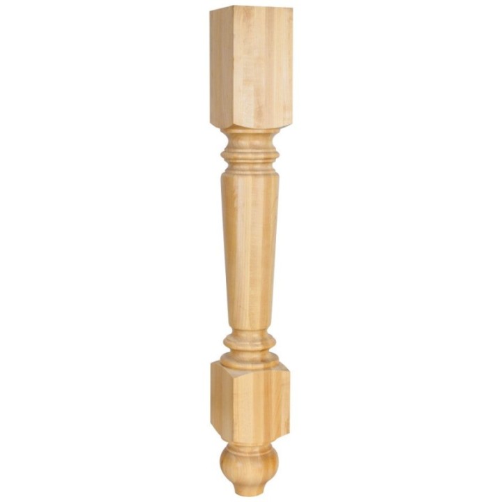 4-1/2" W x 4-1/2" D x 35-1/2" H Turned Leg