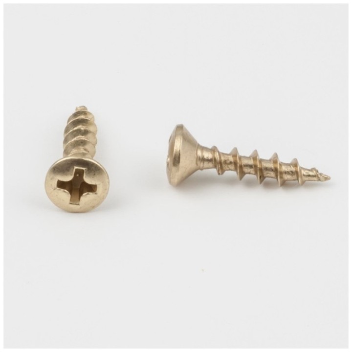 #5 x 5/8" Polished Brass Phillips Drive Coarse Thread Oval Head Screw Sold by the Keg. Order 30 for a Keg of 30 000 Screws
