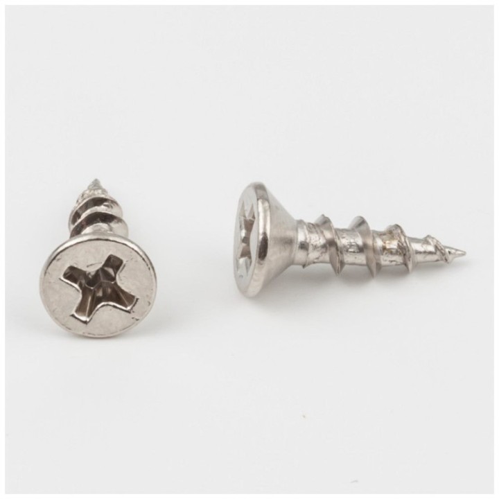 #6 x 1/2" Bright Nickel Phillips Drive Coarse Thread Flat Head Screw Sold by the Keg. Order 25 for a Keg of 25 000 Screws