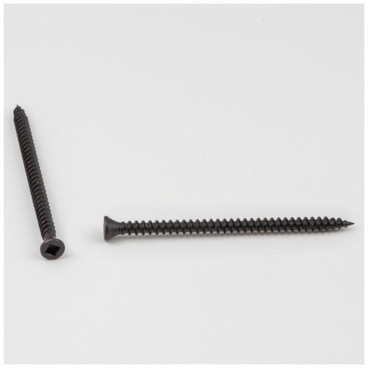#6 x 2-1/4" Trim Head Square #1 Drive Screw  Finish: Black  Sold by the Keg. Order 5 for a Keg of 5 000 Screws
