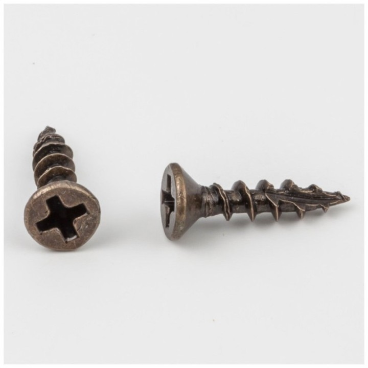 #6 x 5/8" Antique Brass Phillips Drive Type 17 Coarse Thread Flat Head Screw Sold by the Box. Order 6 for a Box of 6 000 Screws