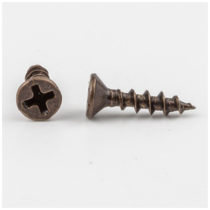 #6 x 5/8" Antique Brass Phillips Drive Coarse Thread Flat Head Screw Sold by the Box. Order 6 for a Box of 6 000 Screws