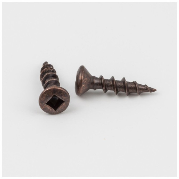#6 x 5/8" Antique Brass Square Drive Coarse Thread Oval Head Screw Sold by the Keg. Order 25 for a Keg of 25 000 Screws