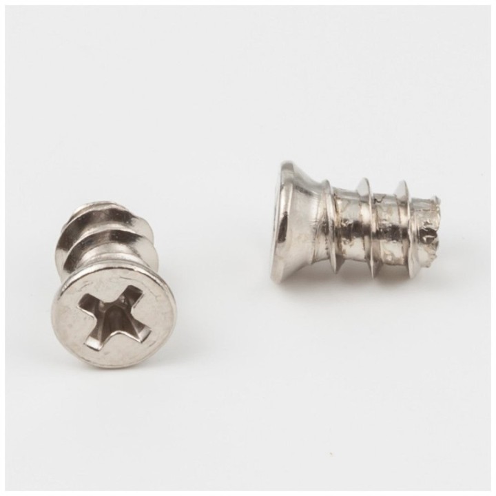 6.3 mm x 10 mm Nickel Plated Phillips Drive 7.5 mm Flat Head Euro Screw Sold by the Box. Order 4 for a Box of 4 000 Screws
