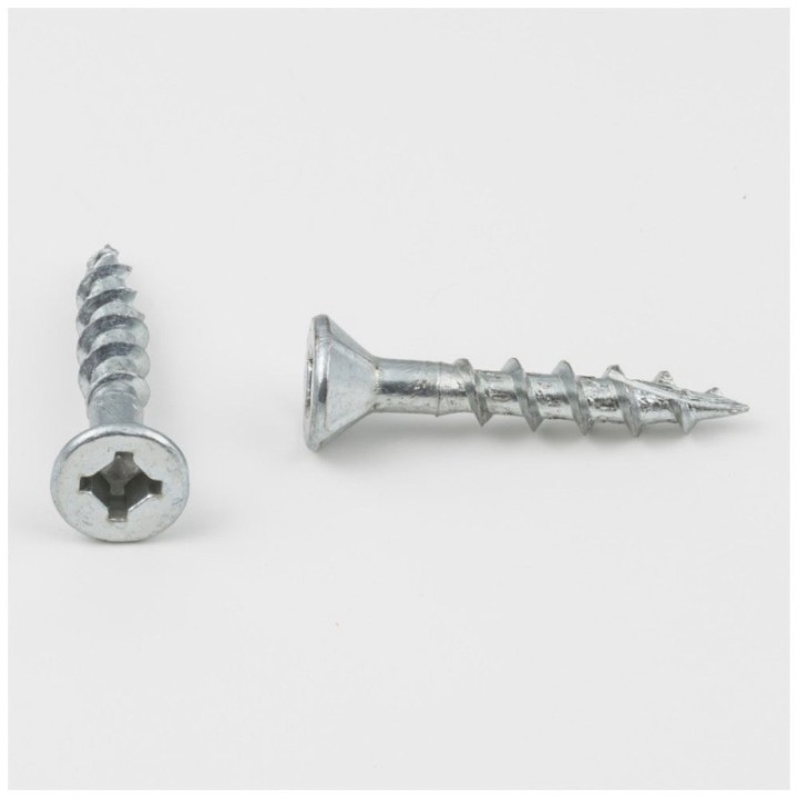 #8 x 1"  Zinc Plated Flat Head Coarse Thread Combo Nib Screw with Type 17 Point Sold by the Keg. Order 10 for 10 000 Screws