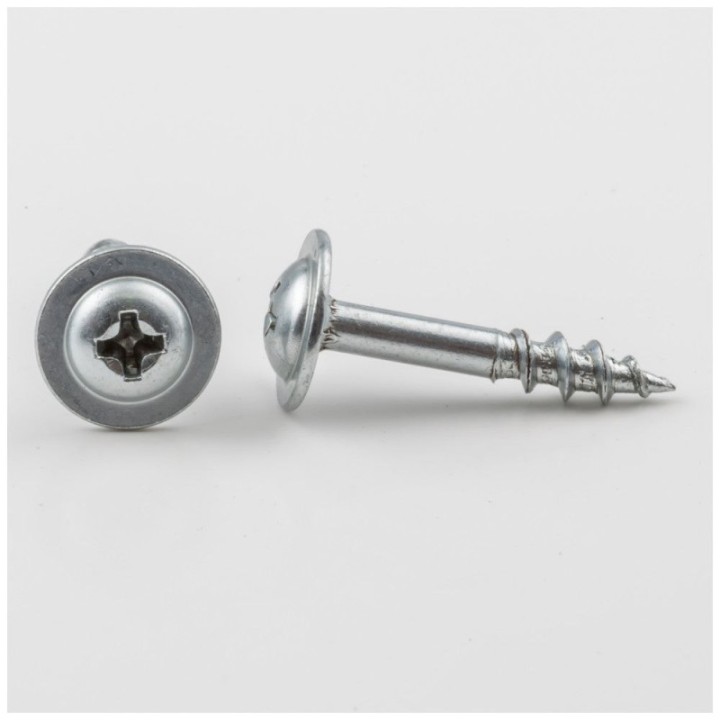 #8 x 1" Zinc Plated Phillips Drive 13mm Coarse Thread Large Washer Head Screw Sold by the Keg. Order 6 for a Keg of 6 000 Screws