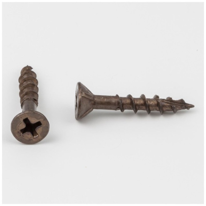 #8 x 1" Clear Brown Wax Phillips Drive Type 17 Coarse Thread Flat Head Nib Screw Sold by the Keg. Order 10 for 10 000 Screws