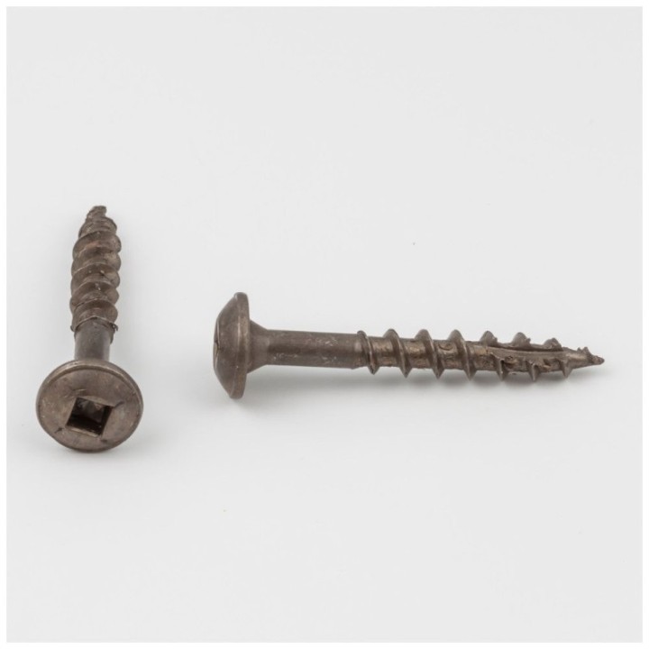#8 x 1-1/4" Clear Brown Wax Type 17 Square Drive Coarse Thread Pan Washer Head Screw Sold by the Keg. Order 6 for a Keg of 6 000