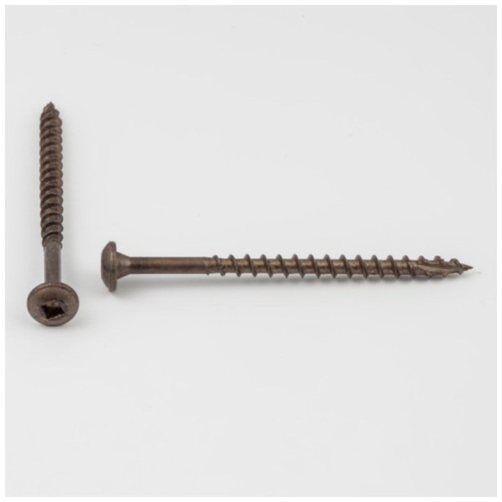 #8 x 2" Clear Brown Wax Type 17 Square Drive Coarse Thread Pan Washer Head Screw Sold by the Keg. Order 3.5 for a Keg of 3 500
