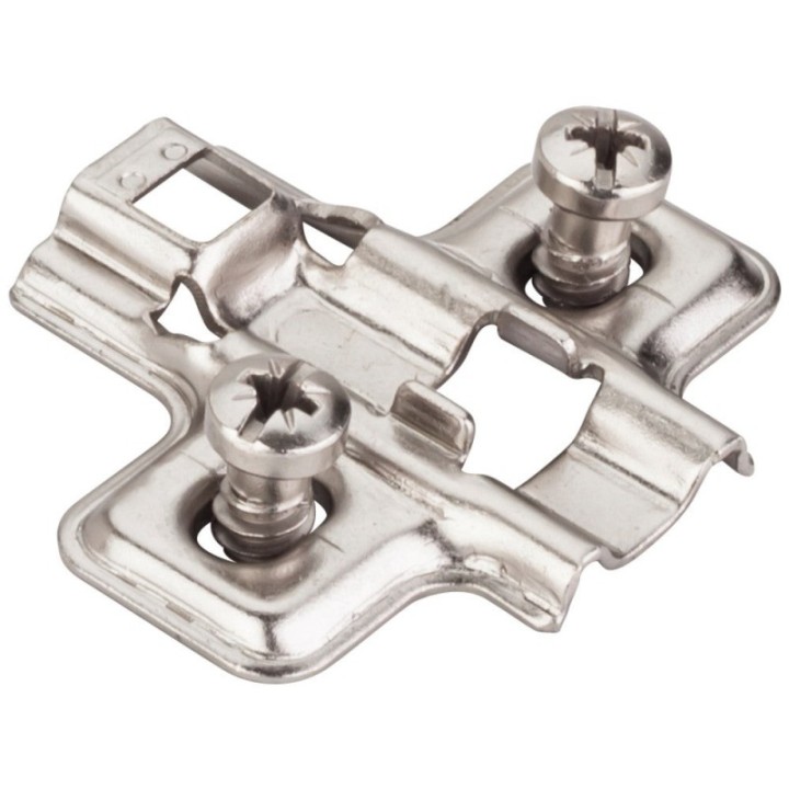 HR MAX™ Standard Duty 0 mm Non-Cam Adj Steel Plate with Shortened Euro Screws for 700  725  900 and 1750 Series Euro Hinges