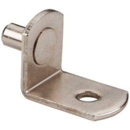 5 mm Pin Angled Shelf Support with 3/4" Arm and Hole for 1/8" Fasteners - Priced and Sold by the Thousand