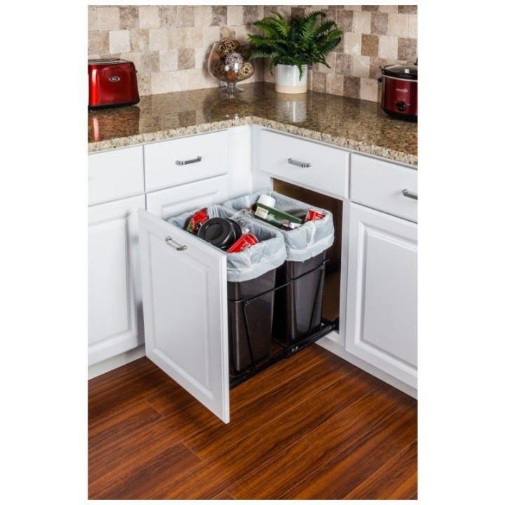 Wire Bottom-Mount Trashcan Pullout