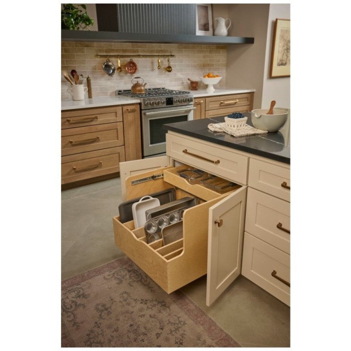 Wood Double Drawer Cookware Rollout