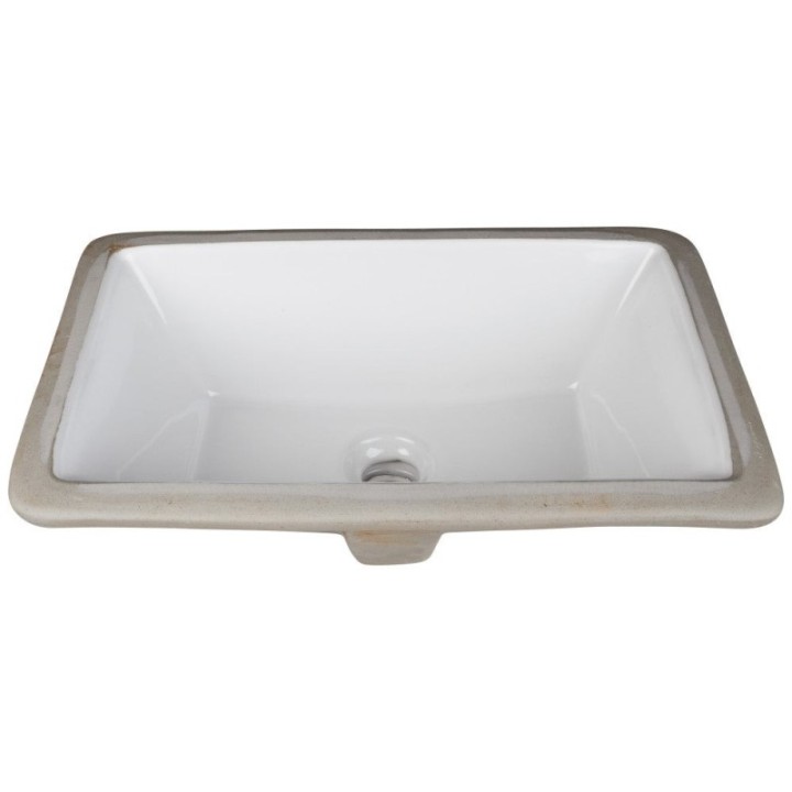 16-1/8" L x 10-3/8" W White Rectangle Undermount Porcelain Bathroom Sink With Overflow