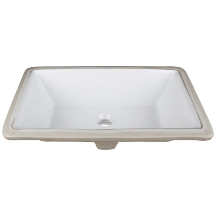 18-7/8" L x 11-3/8" W White Rectangle Undermount Porcelain Bathroom Sink With Overflow