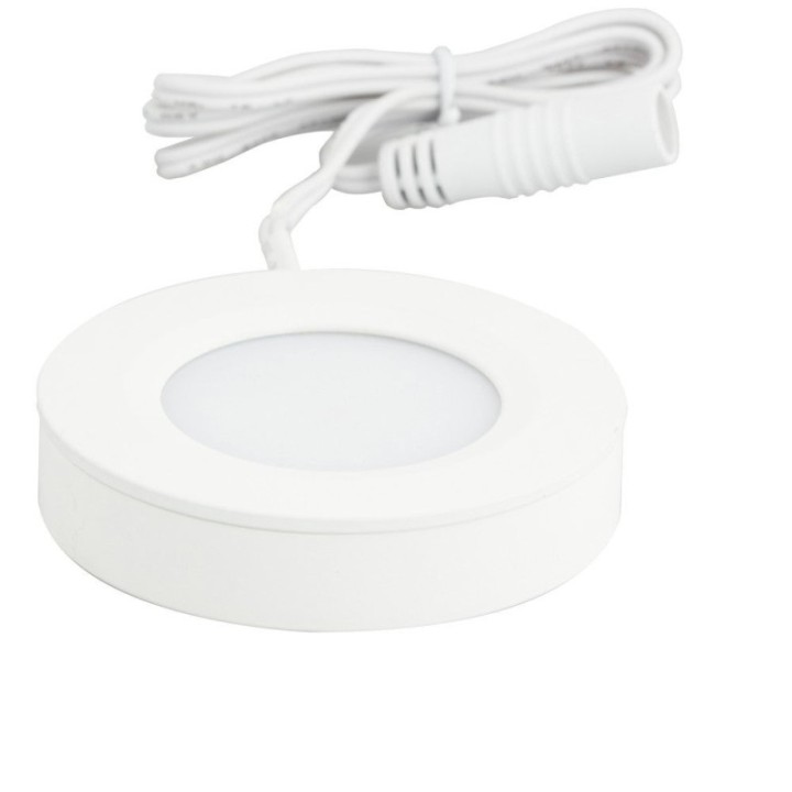 180 Lumens/Fixture 12-volt Standard Output Pearl Series Puck Light  Single-White