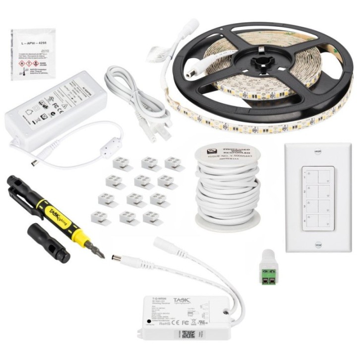 16 Ft. 225 Lumens/Ft.. 12-volt Standard Output Quattro Wireless Controller Tape Light Kit  1 Zone 1 Area