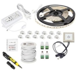 16 Ft. 225 Lumens/Ft.. 12-volt Standard Output Touch Dimmer Switch Tape Light Kit