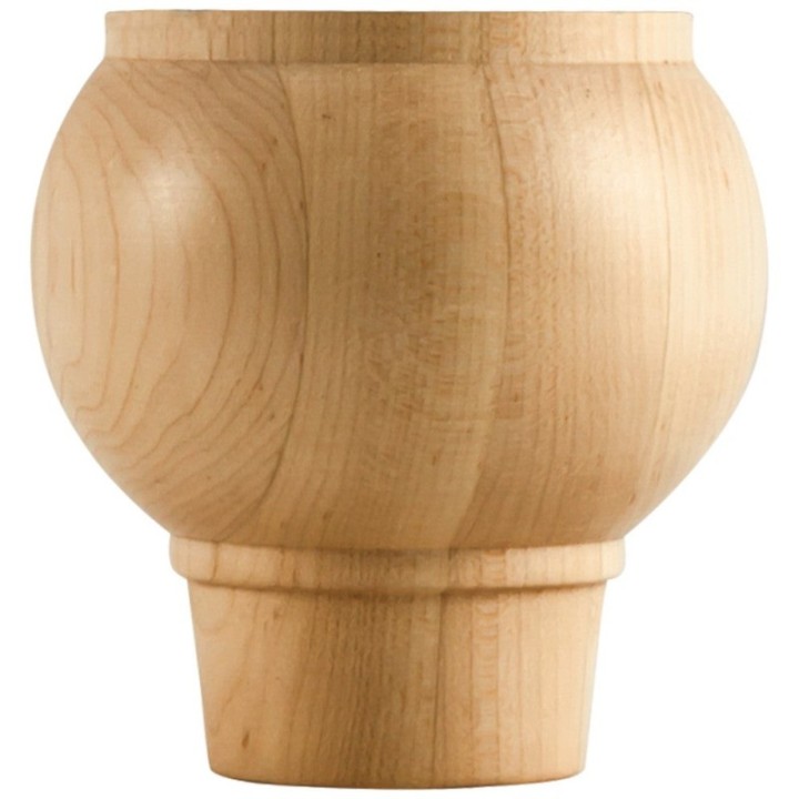4" W x 4" D x 4" H Round Tapered Bun Foot