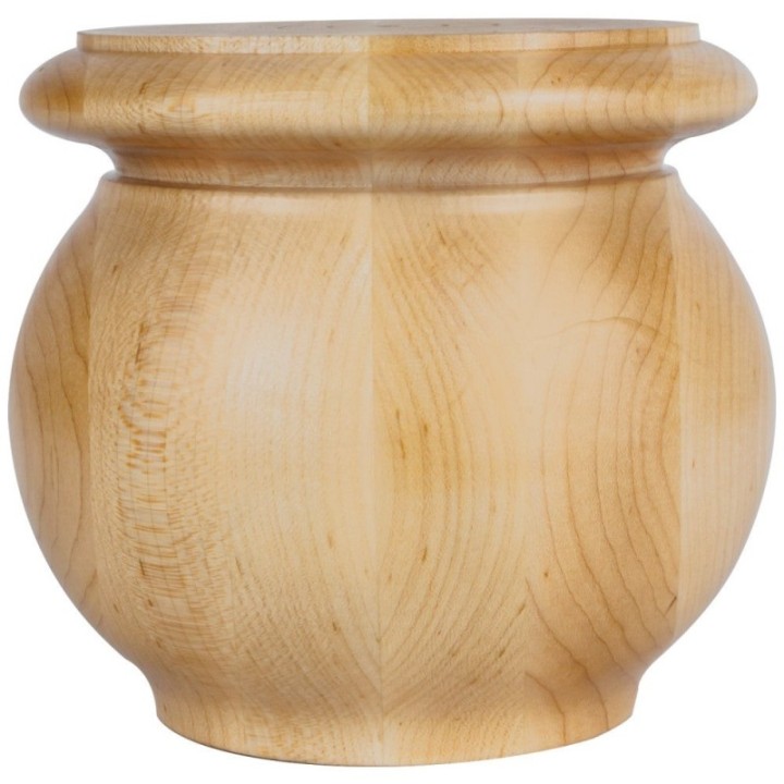 5" W x 5" D x 4-1/2" H Pot Belly Bun Foot