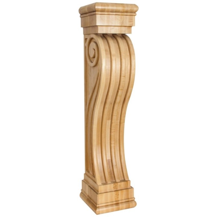 8" W x 8" D x 36" H Fluted Art Deco Fireplace Corbel