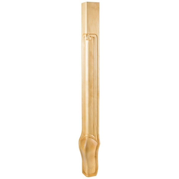 2-3/4" W x 2-3/4" D x 35-1/4" H Queen Anne Corner Leg
